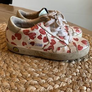 Golden Goose toddler girl heart sneakers size 26